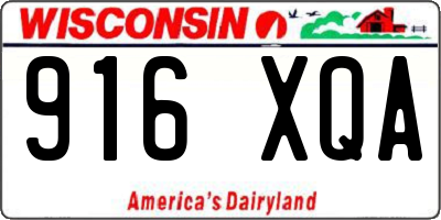 WI license plate 916XQA
