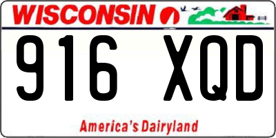 WI license plate 916XQD