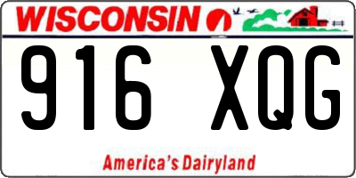 WI license plate 916XQG