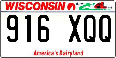 WI license plate 916XQQ