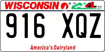 WI license plate 916XQZ