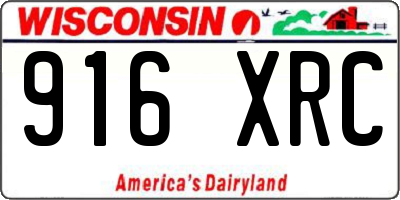WI license plate 916XRC