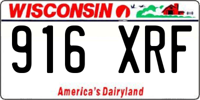 WI license plate 916XRF