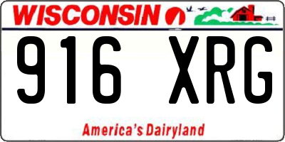 WI license plate 916XRG