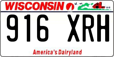 WI license plate 916XRH