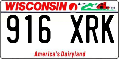 WI license plate 916XRK