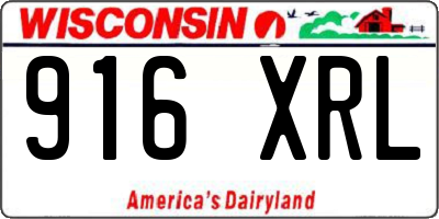 WI license plate 916XRL
