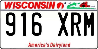 WI license plate 916XRM
