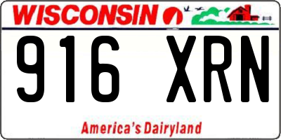 WI license plate 916XRN
