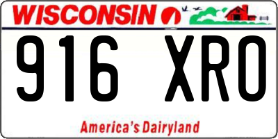 WI license plate 916XRO