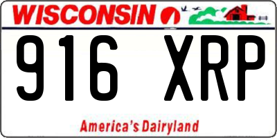 WI license plate 916XRP
