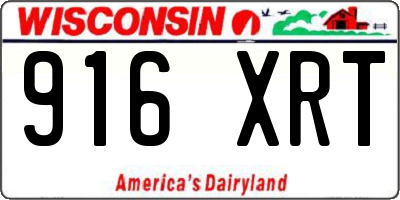WI license plate 916XRT