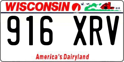 WI license plate 916XRV