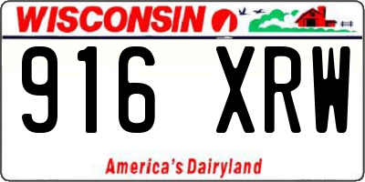 WI license plate 916XRW