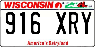 WI license plate 916XRY