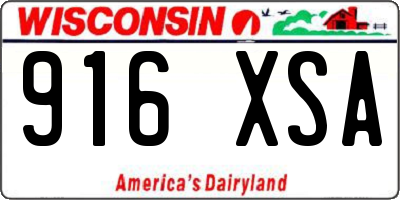WI license plate 916XSA