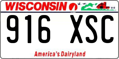 WI license plate 916XSC