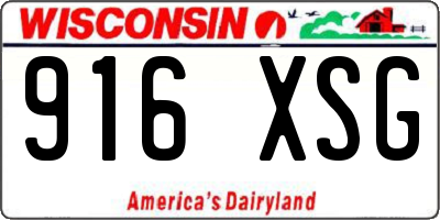 WI license plate 916XSG
