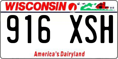 WI license plate 916XSH