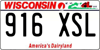 WI license plate 916XSL