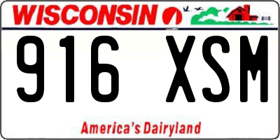 WI license plate 916XSM