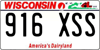 WI license plate 916XSS