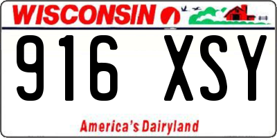 WI license plate 916XSY