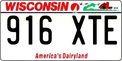 WI license plate 916XTE