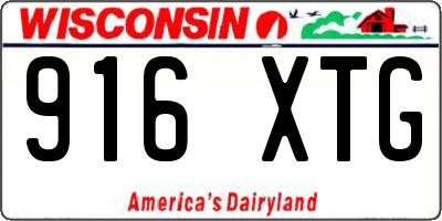 WI license plate 916XTG