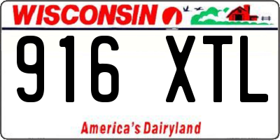 WI license plate 916XTL
