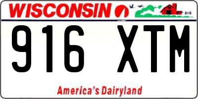 WI license plate 916XTM