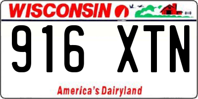 WI license plate 916XTN