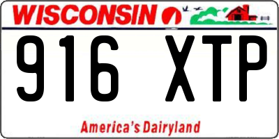 WI license plate 916XTP