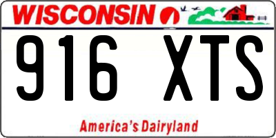 WI license plate 916XTS