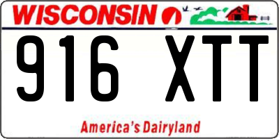 WI license plate 916XTT