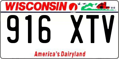 WI license plate 916XTV
