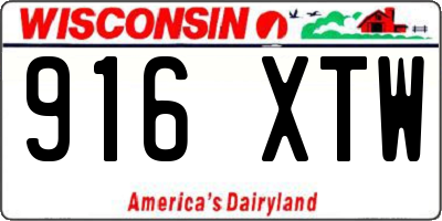 WI license plate 916XTW
