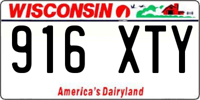 WI license plate 916XTY