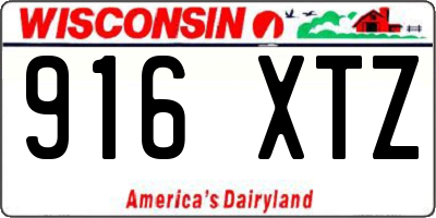 WI license plate 916XTZ