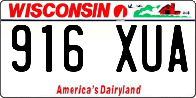 WI license plate 916XUA