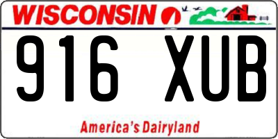 WI license plate 916XUB