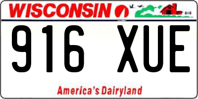WI license plate 916XUE