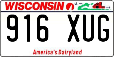 WI license plate 916XUG