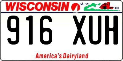 WI license plate 916XUH