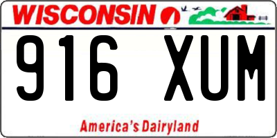 WI license plate 916XUM