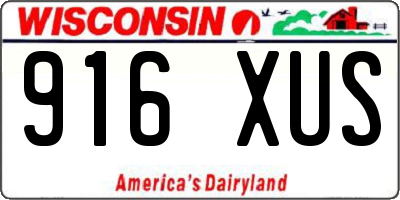 WI license plate 916XUS