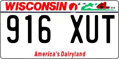 WI license plate 916XUT