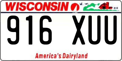 WI license plate 916XUU