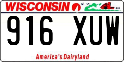 WI license plate 916XUW