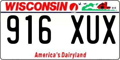 WI license plate 916XUX